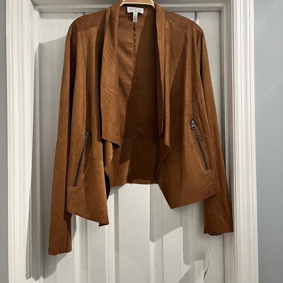 Sofia Vergara Women's Camel Moto Single-Breasted Jacket Size Large - Picture 4 of 9